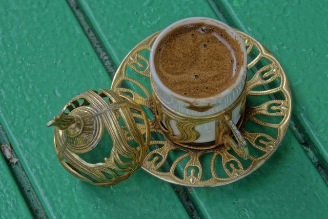 A hot Lebanese coffee finjan representing INFJ Personality and Levantine Heritage.